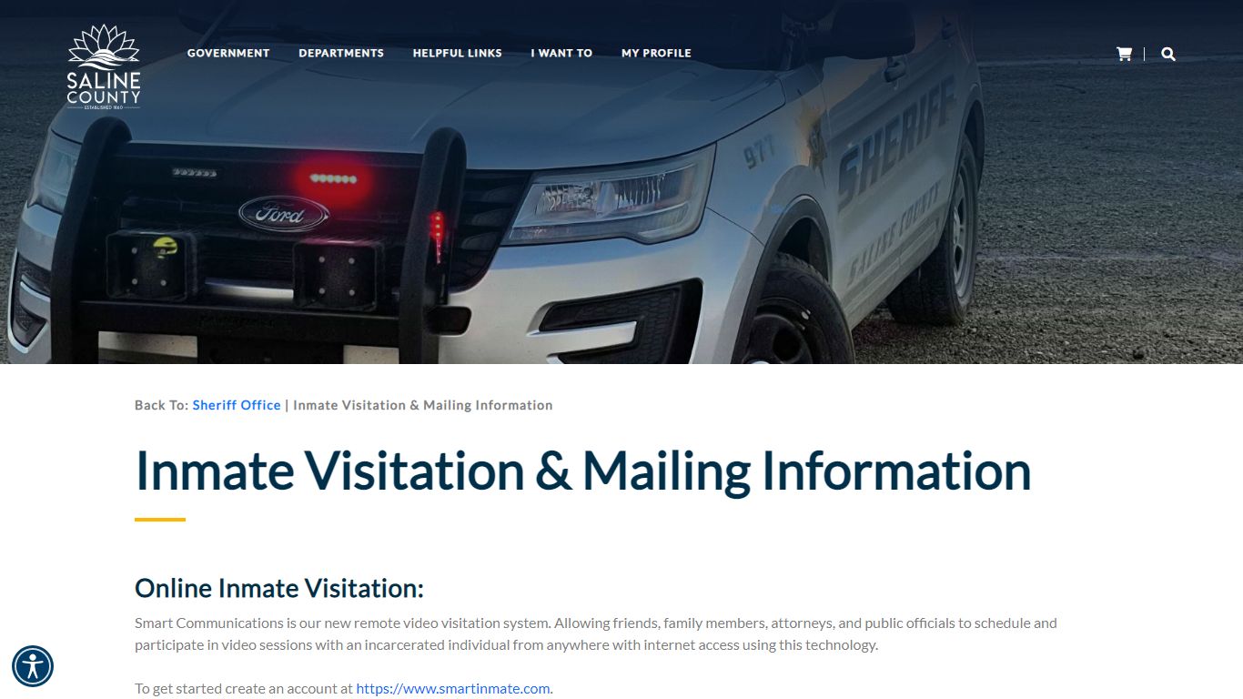 Inmate Visitation & Mailing Information - Saline County